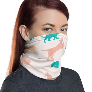 Cat pattern face covering/face wrap